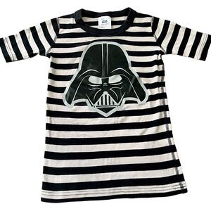Hanna Andersson Star Wars Darth Vader Black and Gray Striped Shortalls shirt